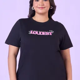 Big Hello - The Plus Life Typography Printed Cotton T-shirt-image-78