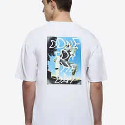 hummel Graphic Printed Drop-Shoulder Sleeves Cotton T-shirt-image-1