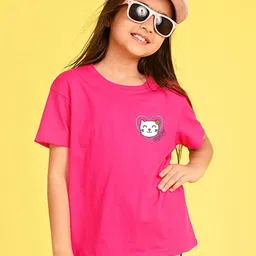 NUSYL Girls Graphic Printed Round Neck Longline Oversized T-shirt-image-73