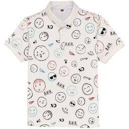 Status Quo Boys Conversational Printed Polo Collar Cotton T-shirt-image-54