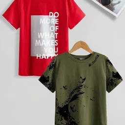 BAESD Boys Pack Of 2 Printed Pure Cotton T-shirts-image-84
