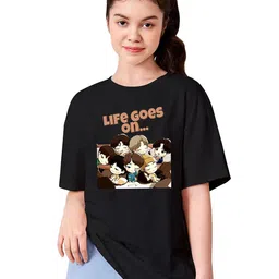 BAESD Girls Graphic Printed Round Neck T-shirt-image-45