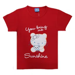 BAESD Girls Printed Pure Cotton Anti Bacterial Tshirt-image-29