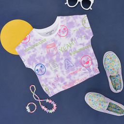 Pantaloons Junior Girls Conversational Printed Cotton T-shirt-image-41