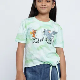 METTLE Girls Humour and Comic Tom & Jerry Printed Cotton T-shirt-image-42