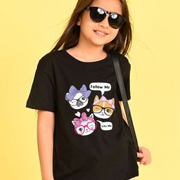 NUSYL Girls Graphic Printed Round Neck Longline Oversized T-shirt-picture-38