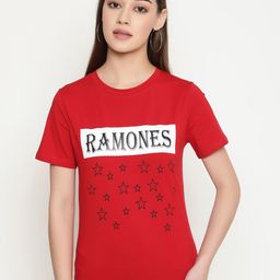 FUTURO Women Printed Applique T-shirt-image-89