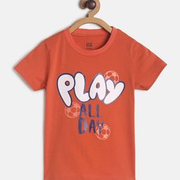 MINI KLUB Boys Orange Printed T-shirt-image-63