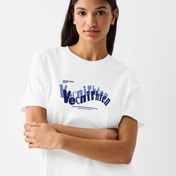 MISCHIEF MONKEY Round Neck Printed Oversized T-shirt-image-37