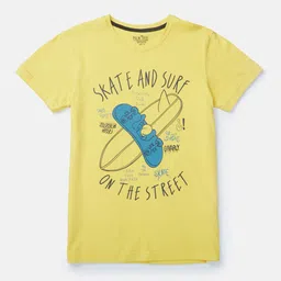 Palm Tree Boys Yellow Printed T-shirt-image-26