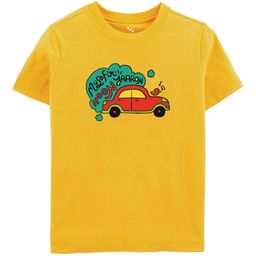 Zeezeezoo Kids Yellow Printed Pure Cotton T-shirt-image-51