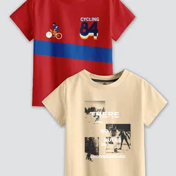 CODEZ Boys Pack Of 2 Printed Cotton T-shirts-image-60