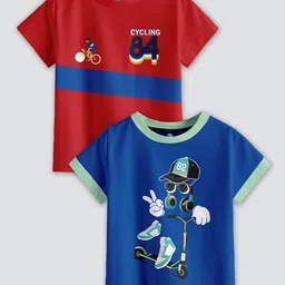 CODEZ Boys Pack Of 2 Printed Cotton T-shirts-image-97