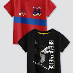 CODEZ Boys 2 Printed Cotton T-shirts-38