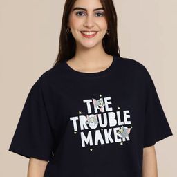 TOM AND JERRY by Dreambe Women Printed Applique T-shirt-image-26