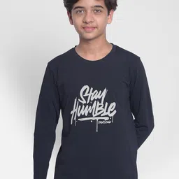 Crimsoune Club Boys Typography Printed Regular Fit Round Neck Cotton T-Shirt-image-60
