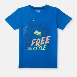 Palm Tree Boys Blue Printed T-shirt-image-41