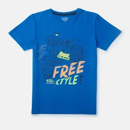 Palm Tree Boys Blue Typography Printed T-shirt-image-57