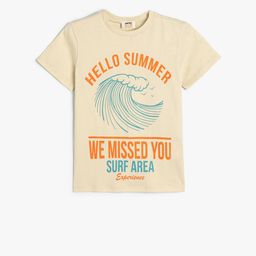 Koton Boys Typography Printed Round Neck Short Sleeves Cotton T-shirt-picture-21