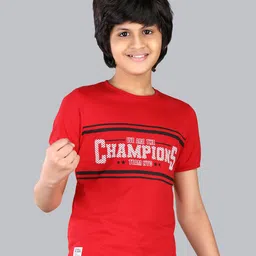 3PIN Boys Typography Printed Round Neck Short Sleeves T-shirt-image-35