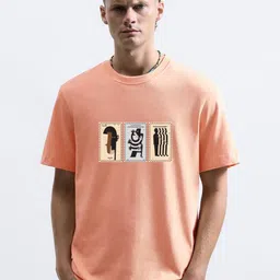 MISCHIEF MONKEY Men Graphic Printed Round Neck Cotton Oversized T-Shirt-image-66