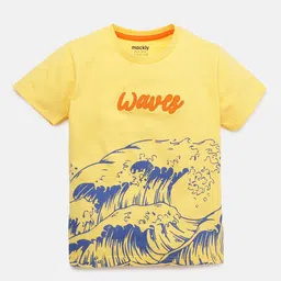 mackly Boys Yellow Printed Cotton T-shirt-image-42