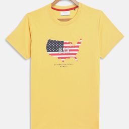 Octave Boys Yellow Graphic Printed Regular Fit Cotton T-shirt-picture-5