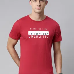 DIXCY SCOTT Men Red Typography Printed T-shirt-image-67