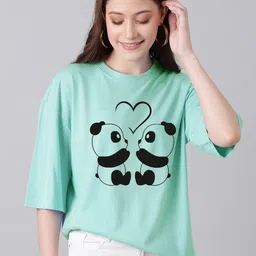KOTTY Basics Panda Printed Oversized T-shirt-picture-10