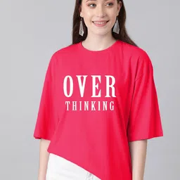 KOTTY Basics Typography Printed Drop-Shoulder Sleeves Oversized T-shirt-image-28