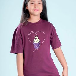NUSYL Girls Conversational Printed Oversized T-Shirt-image-84