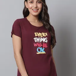 Kanvin Typography Printed Round Neck T-shirt-image-78