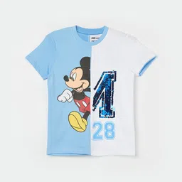 Fame Forever by Lifestyle Boys Mickey Mouse Printed Round Neck Embellished T-shirt-image-52