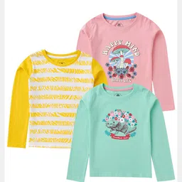 Cub McPaws GirlsPack of 3 Printed T-shirt-image-84