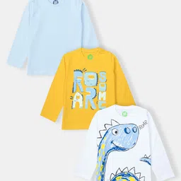 YK Infant Boys Pack Of 3 Printed Pure Cotton T-shirt-14