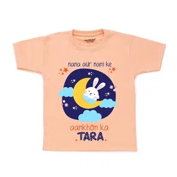 KNITROOT Kids Peach-Coloured Printed T-shirt-image-95