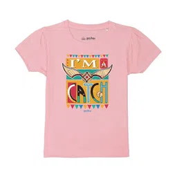 Harry Potter by Wear Your Mind Girls Pink Harry Potter Printed Pure Cotton T-shirt-image-85