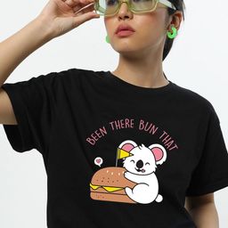 Bewakoof Women Black & Multicoloured Printed T-shirt-20