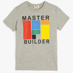 Koton Boys Graphic Printed Round Neck Cotton T-shirt-46