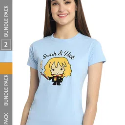 Fabflee Pack Of 2 Typography Printed Cotton T-shirt-image-91