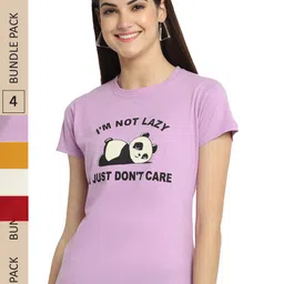 Fabflee Pack Of 4 Graphic Printed Cotton T-shirt-picture-43