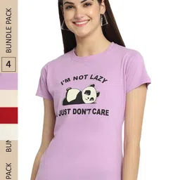 Fabflee Pack Of 4 Graphic Printed Cotton T-shirt-picture-44