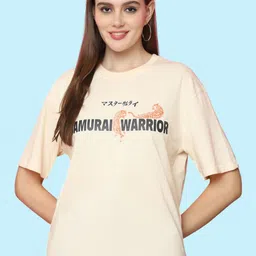 Fabflee Women Graphic Printed Round Neck Cotton Oversized T-shirt-picture-19
