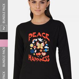 CHOZI Pack of  2 Typography Printed Cotton T-shirt-image-135