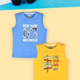 Lux Cozi Boys Blue Typography 2 Printed Applique T-shirt-image-39