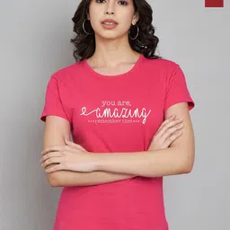 Trend Level Pack Of 2 Typography Printed Cotton T-shirts-image-68