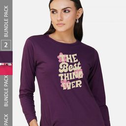 CHOZI Pack Of 2 Printed Round Neck Cotton T-shirt-picture-41