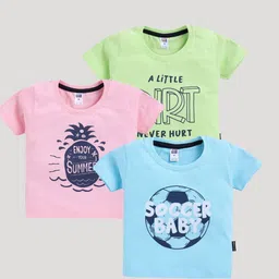 Nottie Planet Boys Pack Of 3 Typography Printed Cotton T-shirt-image-10