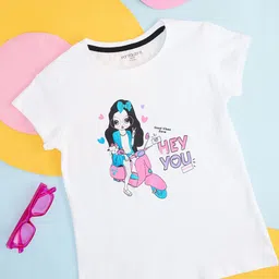 Pantaloons Junior Girls Graphic Printed Cotton T-shirt-picture-39