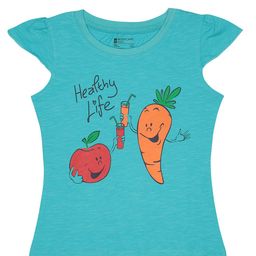 Bodycare Girls Graphic Printed Cap Sleeves Cotton T-shirt-image-26